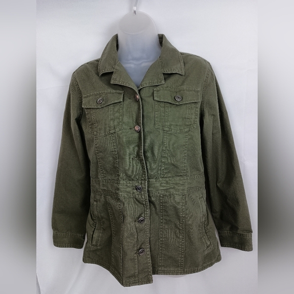 Olive Green Utility Chore DULUTH TRADING Women's Jacket (#1,377) - Picture 1 of 7